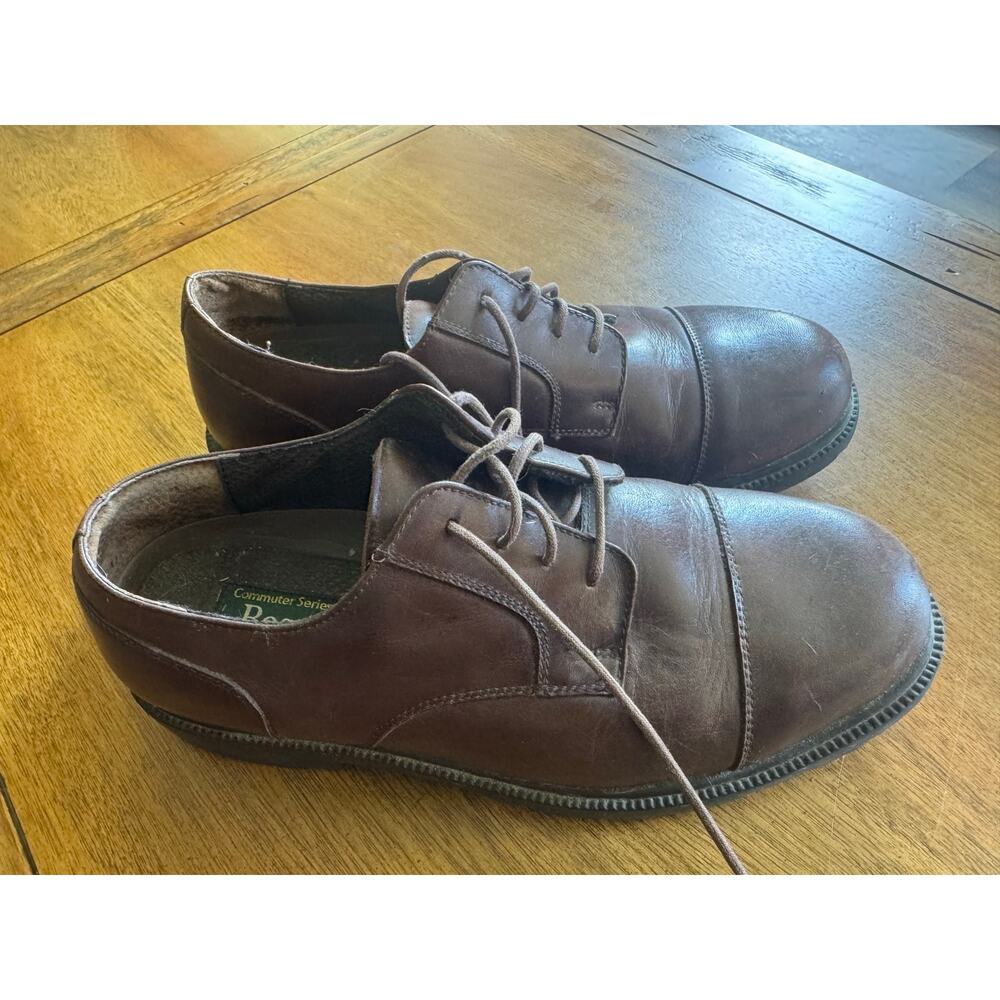 G.H. Bass Commuter Series Mens 9.5W Brown Leather Waterproof Oxford Shoes